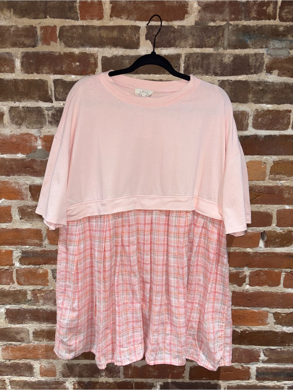 Fantastic Fawn Plaid Mini tunic oversized dress size large - Picture 4 of 4